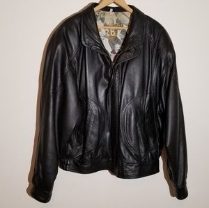 Vintage Vera Pelle Italian Leather Bomber Jacket